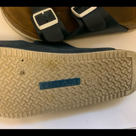 Birkenstock Unisex-Adult Arizona Leather Blue White Regular Width EUR 43 M10 W12 main image 12